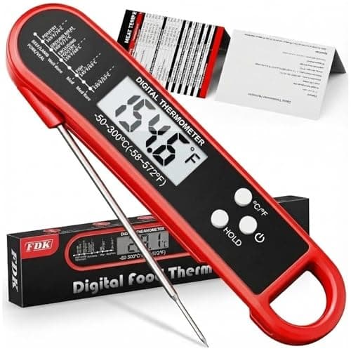FDK Digital Meat Thermometer for Cooking and Grilling - Instant Read Food Thermometer with IP67 Waterproof, Strong Magnet and Calibration-Professional Kitchen BBQ Probe for Turkey, Steak, Men/Dad Gift - Image 1