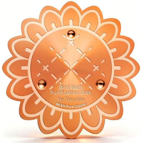 Yncotte Bird Bath Copper Disk, 1pcs Sunflower Shaped 99.99% Pure Copper Cleaning Disc Plate for Physical Safe Water Purification All-Season for Outdoor Wildlife Bird Bowls Birdbaths Solar - Image 1