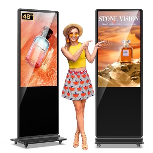 QIXZOCV MWE 49 Inch Indoor Digital Signage Touchscreen Kiosk Floor Standing Advertising Display LCD Totem Interactive Display Poster Android System with Auto Media Player - Image 1