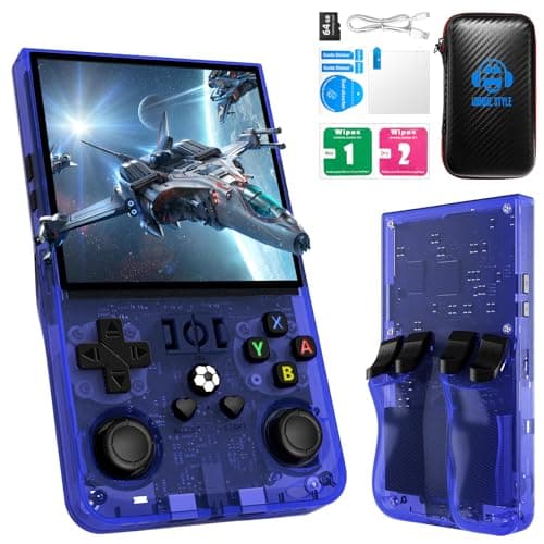 R36MAX Retro Handheld Game Console, 4.0 Inch 720x720 IPS Screen, 64GB Built-in 18,000+ Classic Game, Portable Hand Held Open Source Linux System, 4000mAh Battery Retro Gaming Console(Blue 64GB) - Image 1