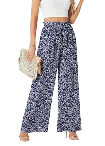 FREEOAK Work Pants for Women Summer Cusual Outfits Wide Leg Casual 2024 Spring Dressy Trousers Slacks Office Business - Image 1