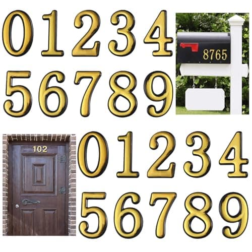 Mailbox Numbers for Outside, MONNCHA House Numbers for Mailbox 3D Self Adhesive Mailbox Numbers 2 Inch Door Address Numbers Stickers for Mailbox, Apartment, House, Trash Bins - Image 1