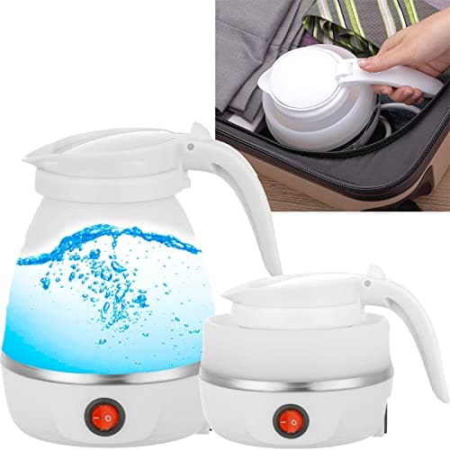 Foldable Electric Kettle, Upgraded Food Grade Silicone,600W 600ML Flash Heat Small Portable Travel Electric Kettle,110V US Plug(Translucent) - Image 1
