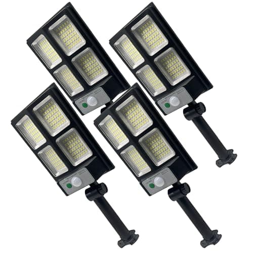 WaitScher Solar Motion Senser Lights Outdoor 10000LM Solar Street Lights Dusk to Dawn LED Flood Light Ip67 Waterproof for Outside Yard, Driveway, or Garden Path 4 Pack - Image 1