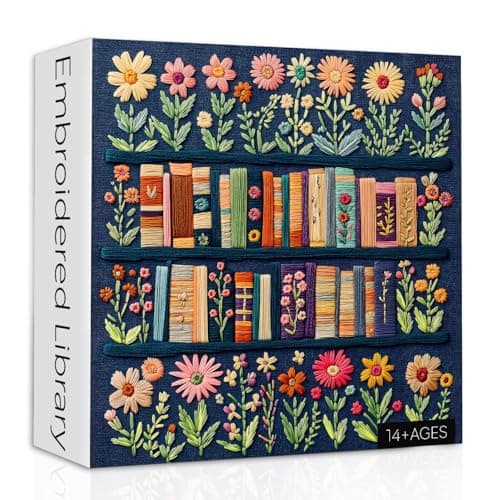 Wildflower Puzzles for Adults 1000 Pieces, Challenging Flower Bookshelf Jigsaw Puzzles, Nature Floral Plant Puzzle as Home Decor - Image 1