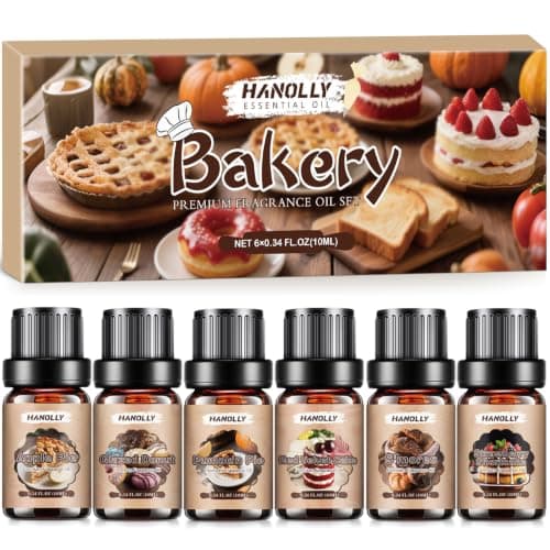 Bakery Essential Oils Set,Premium Fragrance Oil for Diffusers, Scented Oils for Soap & Candle Making, Pumpkin Pie, Apple Pie, S'Mores, Red Velvet Cake, Strawberry Shortcake,Glazed Donut - Image 1
