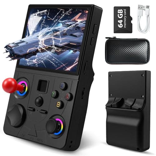 Retro Handheld Game Console, DC35V Retro Gaming Console 3.5’’IPS Screen Open Source Linux System Built-in 20000+Classic Games, 20+Emulators, Portable Video Gaming Console with 4000mAh Battery (Black) - Image 1