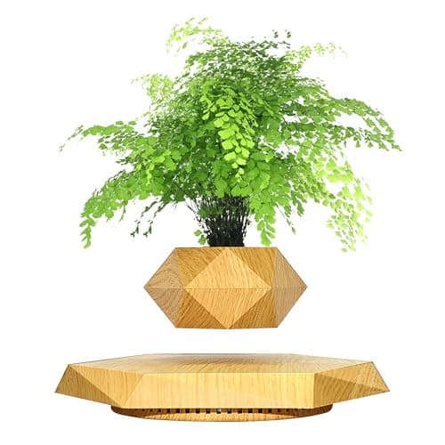 Magnetic Levitation Floating Plant Pot, Magnetic Levitating Plant Pot for Plants 360°Rotating Levitating Desk Decor for Home & Office, Tech Gadgets Gift for Lovers Birthday Christmas, Floating Planter