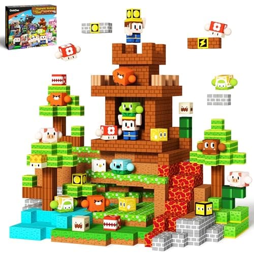 GobiDex 108PCS Magnetic Building Blocks for Kids with Rotatable Figures and Animals, Magnetic Blocks STME Game for Boys and Girls, Magnetic Blocks Toys for Christmas and Birthday Gifts for Ages 3-12 - Image 1
