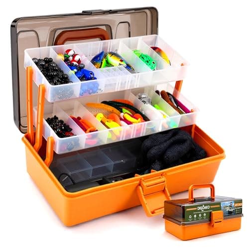 Large 3-Layer Tackle Box with Tackle Included, 417Pcs Fishing Lures Kit with Bonus Small 2-Sided Box & Gloves, Pliers, Crankbait, Hooks, Freshwater Bass Fishing Gear Gift for Men & Kids - Image 1