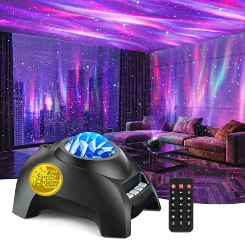 Northern Galaxy Light Aurora Projector, Star Projector with 33 Light Effects, Starry Nebula LED Lamp for Bedroom with Remote Control, White Noise, Kids/Adults Room Decor, Bluetooth Speaker for Parties - Image 1