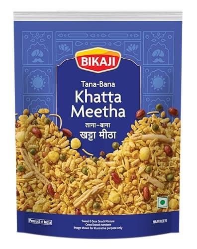 Bikaji Tana Bana Khatta Meetha 14.11 oz (400g), Sweet and Tangy Indian Snack Mix, Crunchy Farsan, Party Mix, Everyday Munching, Anytime Tea-Time Snack - Image 1