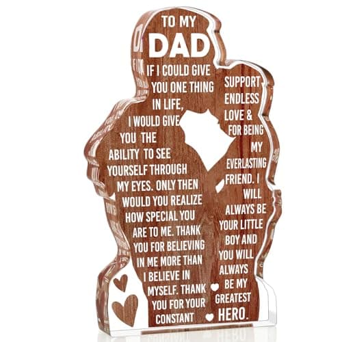 Dad Gifts from Son -Dad Birthday Gift from Son -Dad Christmas Valentines Easter Gifts Idea Daddy New Dad To My Best Dad Ever Gifts Father's Day Desk Decor Acrylic Plaque Sign - Image 1