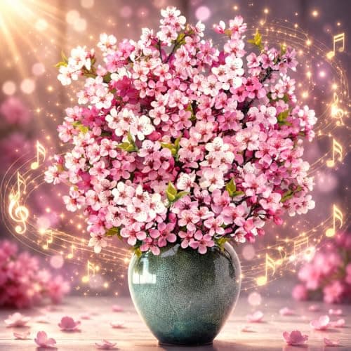APOTODITO Cherry Blossom Card with Lights and Music, Mother’s Day Card Valentine’s Day Card for Women Mom Wife - Image 1
