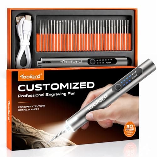Engraving Pen with LED Light,HollowCup Motor,Cordless USB Rechargeable Rotary Tool for Metal,Wood,Glass and Plastic,DIY Engraving Kit with 30 Bits,Silver - Image 1