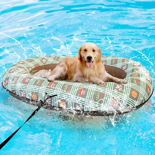 Dog Float for Pool, Dogs Pool Float Inflatable for Large Doggy Heavy Duty Dogs Foldable Lake Raft for Dog -Up to 150Lbs - Image 1
