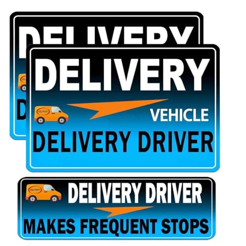 Flex Delivery Driver Car Magnet, 3PCS Frequent Stops Removable Set, Delivery Vehicle Magnet Car Door and Bumper Sign, High Reflective Waterproof Weather-Resistant - Image 1