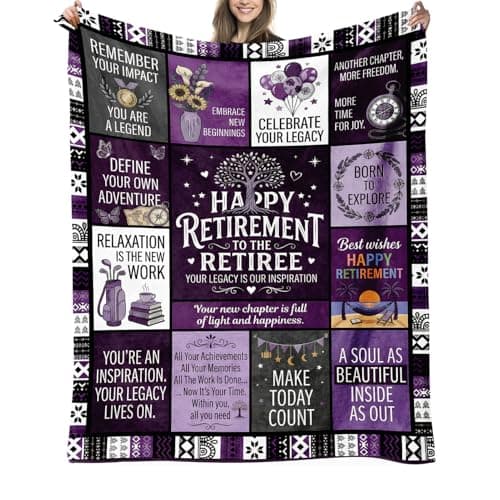 Retirement Gifts Throw Blanket - Going Away, Goodbye, Farewell Gifts for Women Men Coworkers - Leaving Job, Moving Away Presents for Friend, Boss, Work Bestie - Soft Cozy Decor Blanket Present 50"x60"