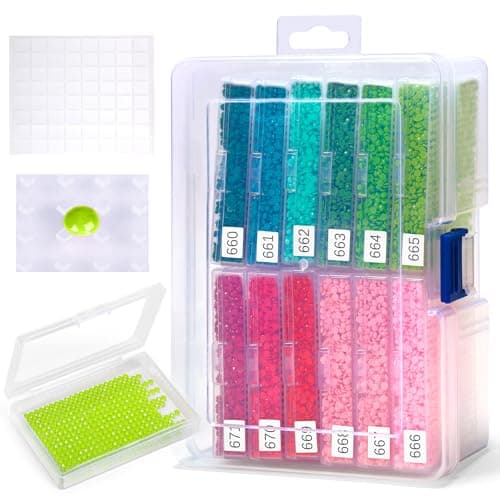 12PCS 2-in-1 Diamond Art Storage Trays with Lids, Convex Bottom Diamond Painting Storage Organizer Box, Spill-Proof Diamond Art Accessories for Sorting & Line-Up, Christmas Craft Gift for Crafters - Image 1