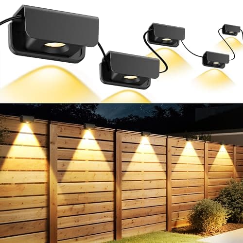 UweSmart Fence Lights Outdoor, 10 Pack Deck Light with Wire, IP65 Waterproof Warm White Step Lights Outdoor for Stairs, Step, Wall, Yard, Porch, Garden, Patio, and Pathway - Image 1