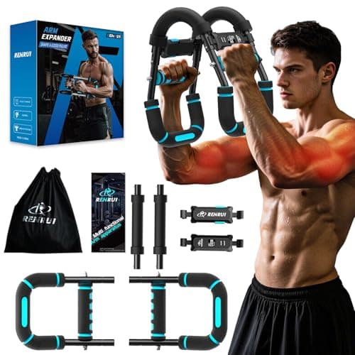 Twister Arm Trainer & Chest Workout Equipment with Digital Display - Auto Reps & Calorie Estimator, 40-120 lbs Home Gym Chest Exerciser for Men, Blue Pro - Image 1