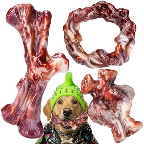 ChienBox Dog Toys for Aggressive Chewers: Gift Box with 3 Pack Dog Chew Toys, Indestructible Dog Toy for Large Dogs Birthday Toy, Tough Dog Toys to Keep Them Busy, Chew Toys for Dogs,Bacon Flavor - Image 1