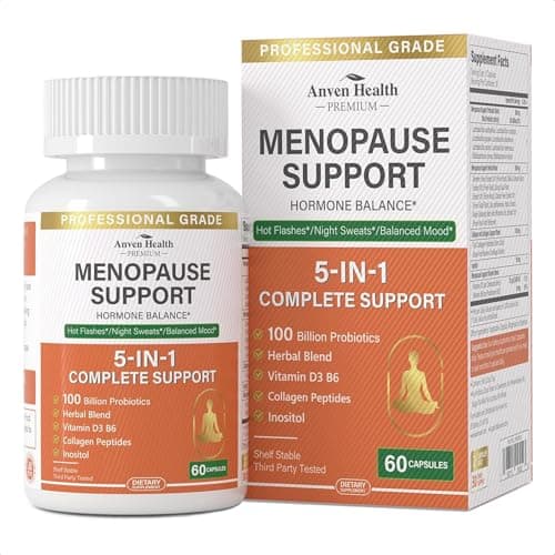 Anven Health Menopause Supplements for Women, Vitamin D3 & B6, Menopause Relief Probiotics Supports Hot Flashes, Night Sweats, Bloating & Gut Health with Black Cohosh, Herbs, Collagen | 60 Veggie Caps - Image 1