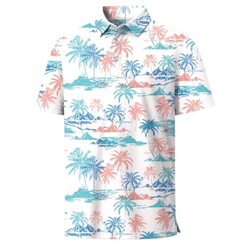 Rioofinx Hawaiian Shirts for Boys Performance Quick Dry Moisture Wicking Short Sleeve Golf Polo Dry Fit for Active Casual YSHD04 9-10T - Image 1