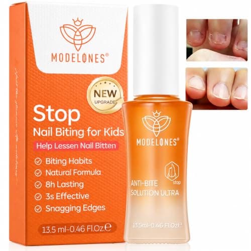 modelones Nail Biting Prevention for Kids, New Thumb Sucking Deterrent, Bitter No Bite Nail Polish, Stop Biting Nails Repair for Damged Nails Care, 0.46 fl oz, Safe & Effective For Age 1+ - Image 1