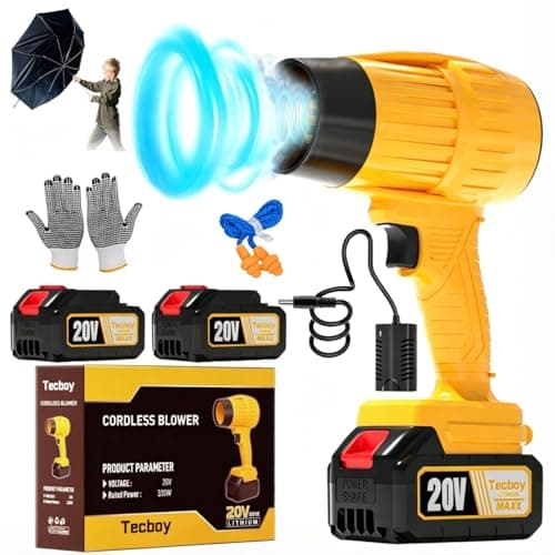 Hand Held Leaf Blower Cordless with Batterys and Charger 990,000 RPM Small Portable Mini Turbo Jet Blower for Makita 18V Battery Electric Powered Lawn Car Yard Snow Patio Dust Tool(2 Battery) - Image 1