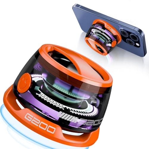Magnetic Bluetooth Speaker,Small Bluetooth Speaker with Multi-RGB Color Light and Phone Holder for Metal Surface, Perfect Mini Speaker for Shower,Room,Bike,Car,Outdoor Gifts for Teens (1 Pack Orange) - Image 1