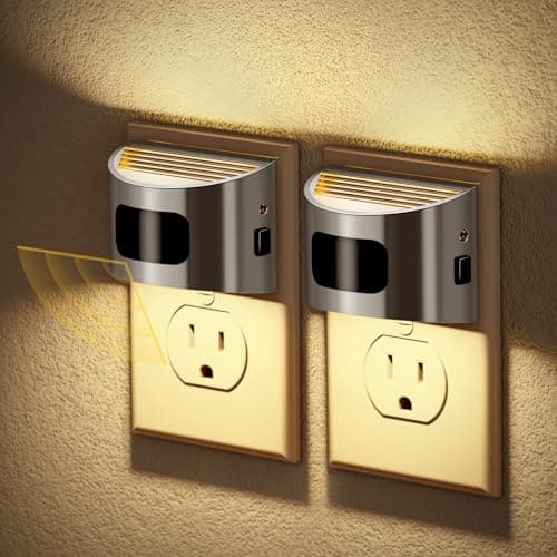 JandCase Motion Sensor Night Light, Night Lights Plug into Wall, Dusk to Dawn Sensor Nightlight with Motion Activated, 30/60/100lm Brightness Dimmable, 3000K Warm White, for Kids Bedroom Hallway - Image 1