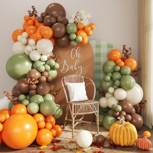 Green Fall Balloon Arch Kit for Autumn Thanksgiving Party Decorations - Image 1