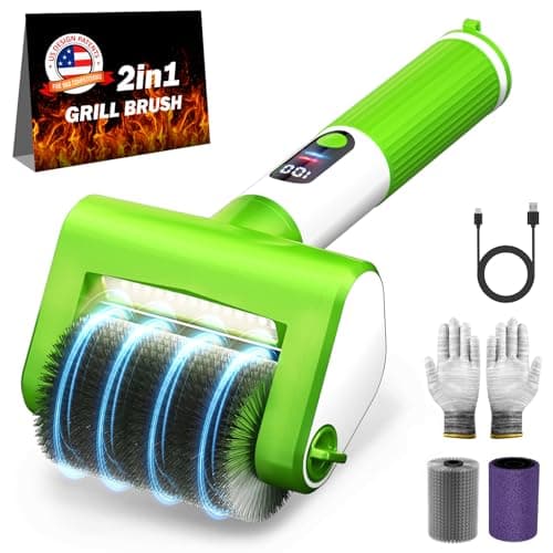VYTOOV Electric Grill Brush, 2-Speed BBQ Grill Brush with LED Light/Screen Powerful Cleaning 800RPM/4000mAh/2 Brush Heads No Bristle Shedding Rechargeable Lightweight Grill Cleaner for Outdoor/Camping - Image 1