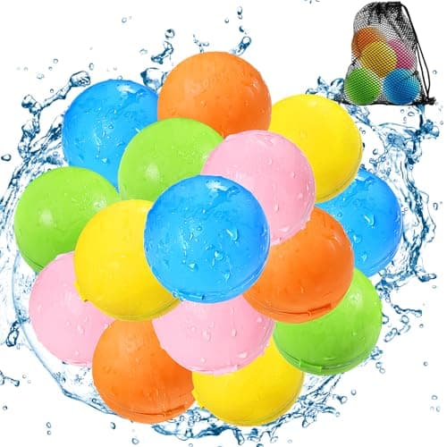 SOPPYCID Reusable Water Bomb balloons, Magnetic Refillable Water balls - Pool Toys for Boys and Girls, Beach Outdoor Activities Water Games Toy for kids Self Sealing Water Splash Ball (15Pack) - Image 1