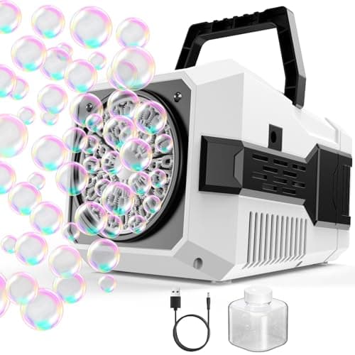 Smlau Bubble Machine for Children, Powered by USB Adapter or Battery, Suitable for Indoor & Outdoor Birthday Parties, Weddings & Outdoor Activities