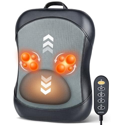 Musugy Back Massager for Pain Relief Deep Tissue : Rolling Up and Down, Not Just 4 Fixed Spots, Lower Back Massager with Heat, Shiatsu Kneading Massage for Office Home Use - Image 1