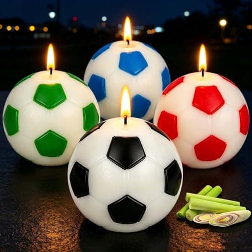 Citronella Candles Outdoor Indoor – 4 Pack Outdoor Candle, Up to 80+ Hrs Burning Total, for Home Decor, Patio Backyard, Camping & Garden Party, Fun Soccer Candle Gift for Men & Soccer Fans - Image 1