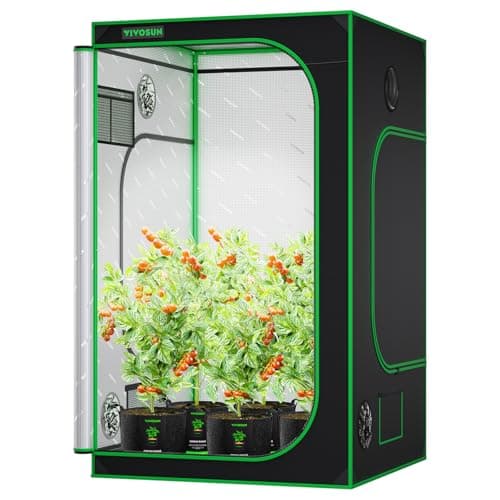VIVOSUN S448 4x4 Grow Tent, 48"x48"x80" High Reflective Mylar Grow Tents with Observation Window and Floor Tray for Hydroponics Indoor Plant Tents for VS4000/VSF4300 - Image 1