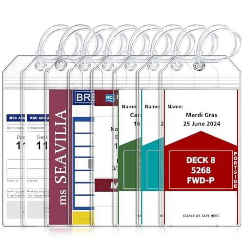8 Pack Cruise Luggage Tag Holder, Cruise Essentials 2025 for NCL, Princess, Carnival, Royal Caribbean and Celebrity Cruise Luggage Tags for Travel Essentials by SEAVILIA - Image 1