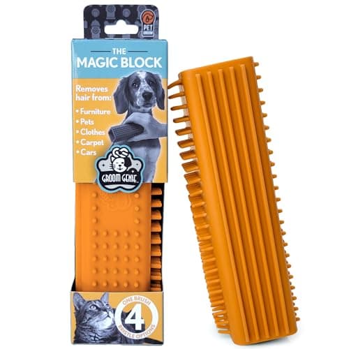 Groom Genie Magic Pet Hair Block Brush (Canyon Orange) | Ultimate Dog & Cat Hair Remover for Sofa, Furniture, Carpet, Bedding, and Clothing | Reusable, Durable, and Easy to Use - Image 1