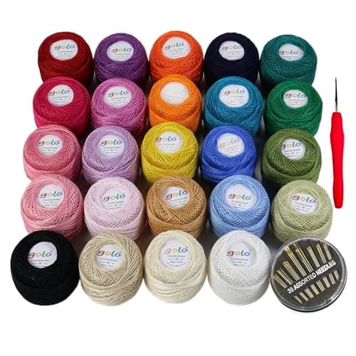 golo 24 Balls Crochet Thread Size 10 Yarn for Hand Knitting Crochet Yarn 10-24-1 - Image 1