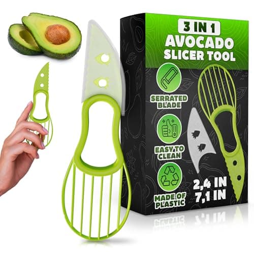 Avocado Slicer Tool 3 in 1 – Food-Grade Plastic Cutter, Peeler & Pit Remover for Easy Slicing, Scooping & Quick Food Prep – Easy to Use Avocado Peeler Tool | Durable Ergonomic Design Kitchen Gadget - Image 1