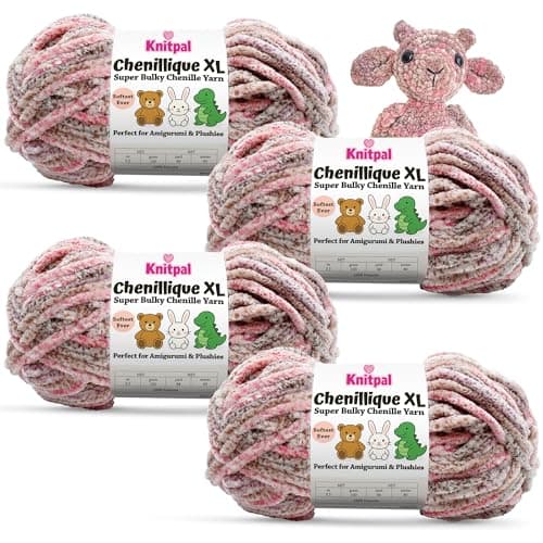 Chenillique XL Plush Velvet Chenille Yarn #6 Super Bulky – 4-Pack (352 Yards / 400 g) – Variegated Yarn for Plushies, Blankets, Amigurumi & Accessories - Enchanted Berry - Image 1