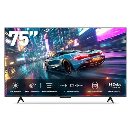 iFFALCON 75-Inch Class U85 Series QD-Mini LED 4K UHD Google Smart TV - QLED, HDR 1000 nits, 7000:1 Contrast, 144Hz Game Mode Pro, 288Hz DLG, Dolby Vision IQ, Dolby Atmos, Slim Unibody (75U85, 2025) - Image 1