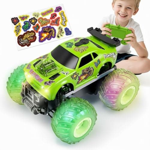 Drefirsa Remote Control Car for Toddler, Light Up Monster Truck for Boy 4-7 - Image 1