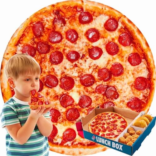 Pepperoni Pizza Blanket Baby Stuff Shower White Elephant Gifts for Kids Throw Blankets Wrap Swaddle Toddler Boy Girl Party Novelty Gag Pets Soft Fleece 40in - Image 1