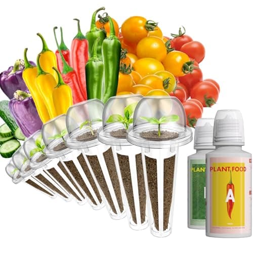 Red Heirloom Cherry Tomato Seed Pod Kit for AeroGarden, iDOO, Ahopegarden Hydroponics Garden, 7-pods, 350 Seeds+, Include Golden Red Cherry Tomato Purple Bell, Green, Yellow Pepper - Image 1
