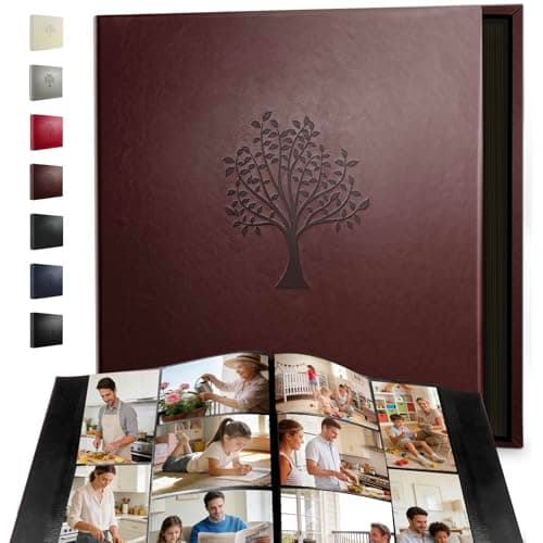 ROHODWELL Photo Album 4x6 600 Pockets Slip In, Extra Large Capacity PU Leather Cover Picture Album, Holds Horizontal & Vertical Photos for Family Wedding Baby Anniversary Christmas Gift (Brown) - Image 1