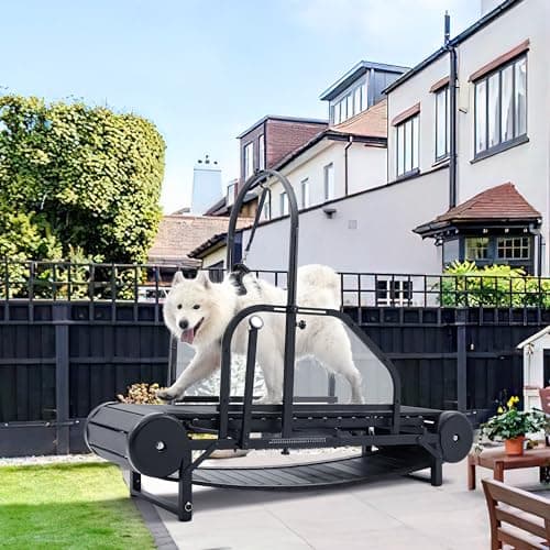Dog Treadmill for Large/Medium Dogs, Adjustable Ramp Canine Running Slatmill Machine with Pedometer for Exercise & Healthy & Fit Pet Life, Used Indoor Home Up to 300LBS - Image 1